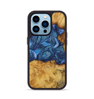 iPhone 14 Pro Wood Phone Case - Bettina (Blue, 732634)