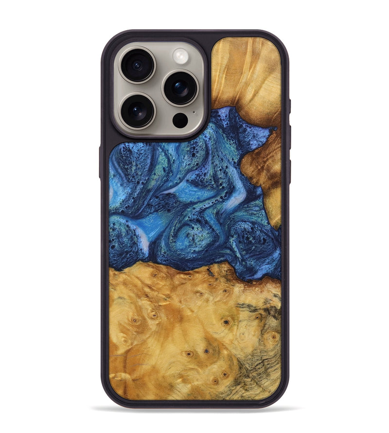 iPhone 15 Pro Max Wood Phone Case - Bettina (Blue, 732634)