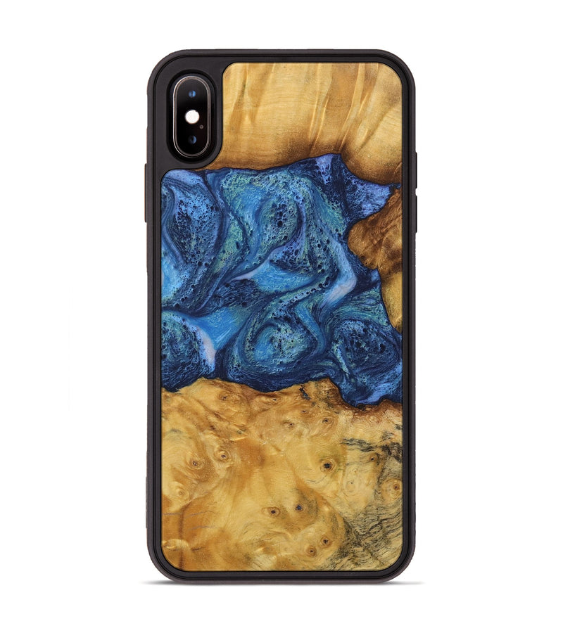 iPhone Xs Max Wood Phone Case - Bettina (Blue, 732634)