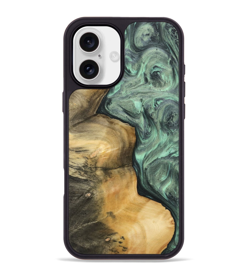 iPhone 16 Plus Wood Phone Case - Wash (Green, 732636)