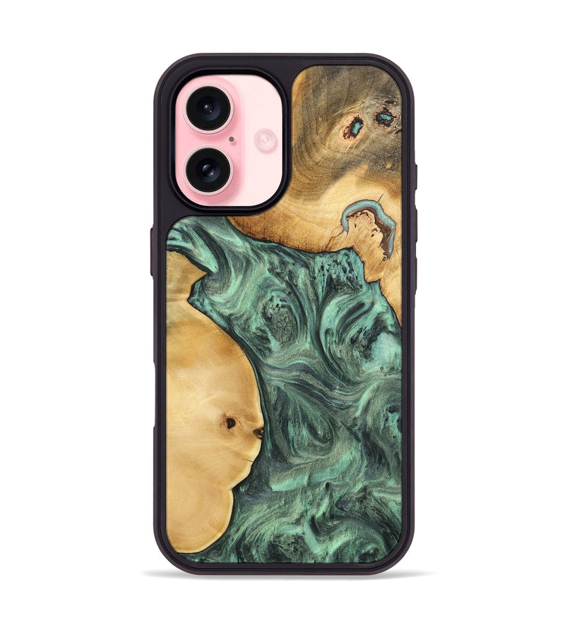 iPhone 16 Wood Phone Case - Rivi (Green, 732637)