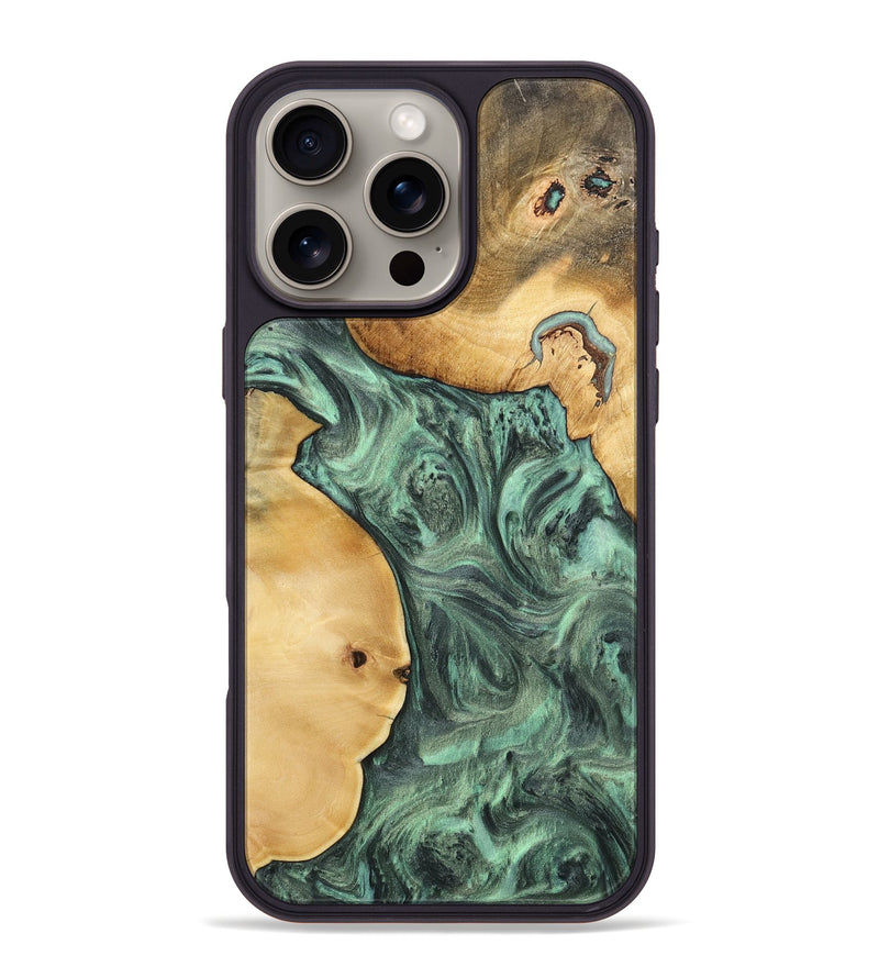 iPhone 16 Pro Max Wood Phone Case - Rivi (Green, 732637)