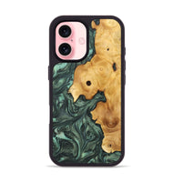 iPhone 16 Wood Phone Case - Aimil (Green, 732638)