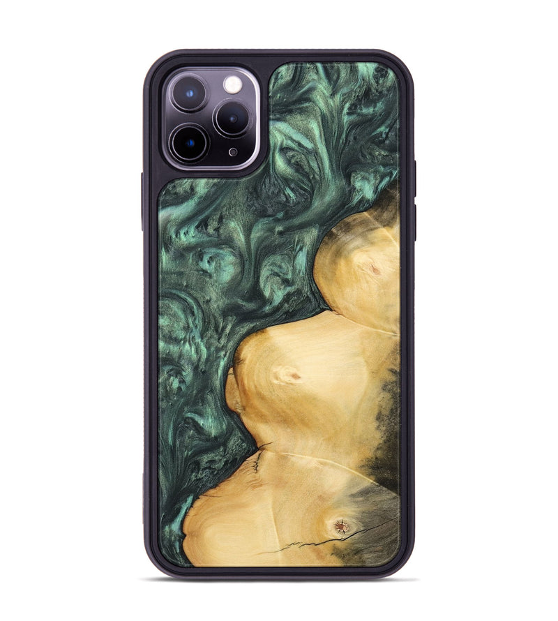 iPhone 11 Pro Max Wood Phone Case - Farrah (Green, 732639)