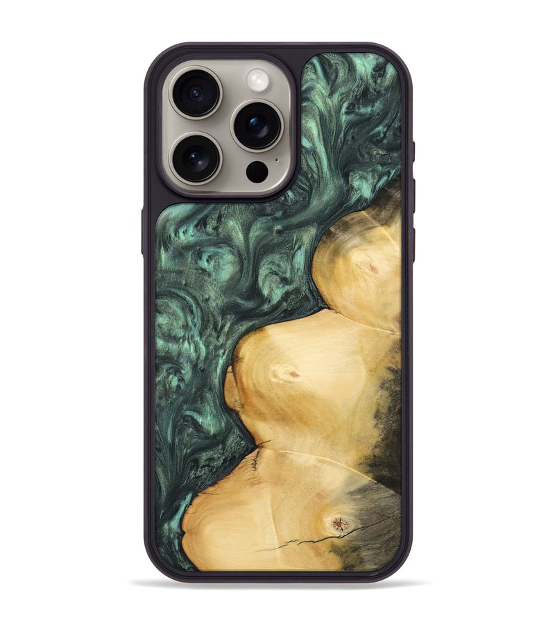 iPhone 15 Pro Max Wood Phone Case - Farrah (Green, 732639)