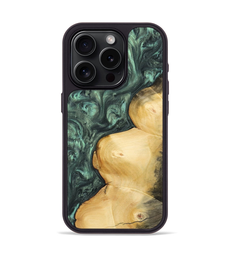 iPhone 15 Pro Wood Phone Case - Farrah (Green, 732639)