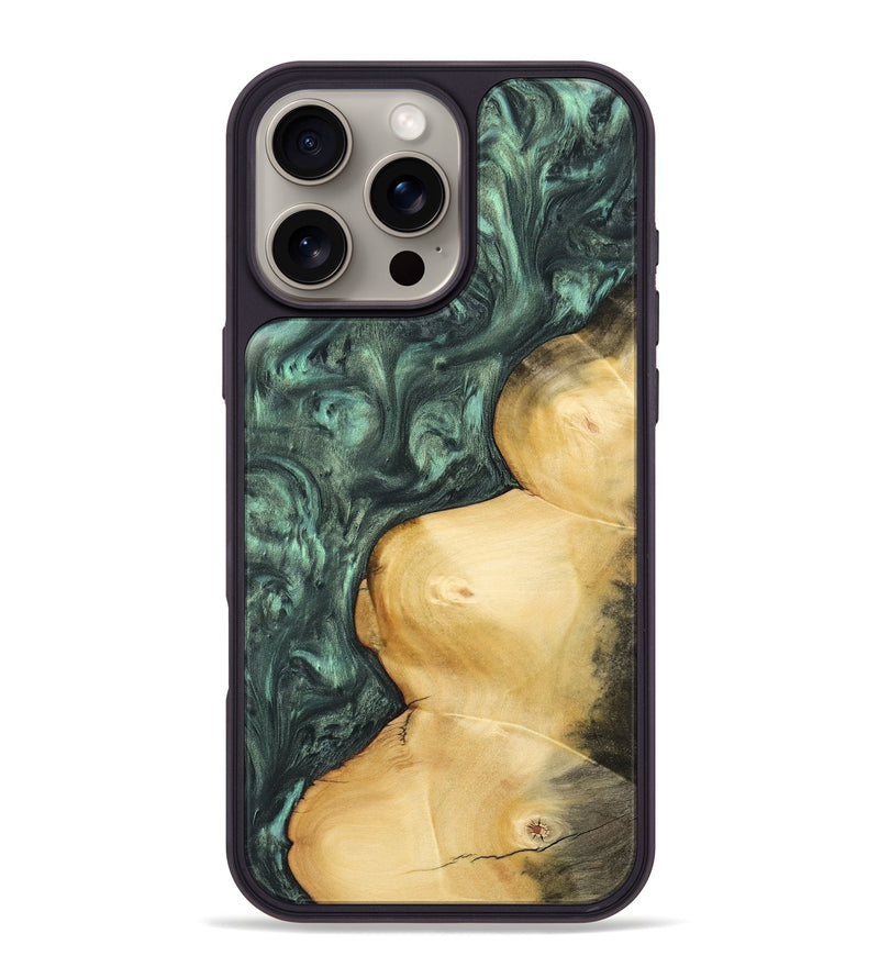 iPhone 16 Pro Max Wood Phone Case - Farrah (Green, 732639)