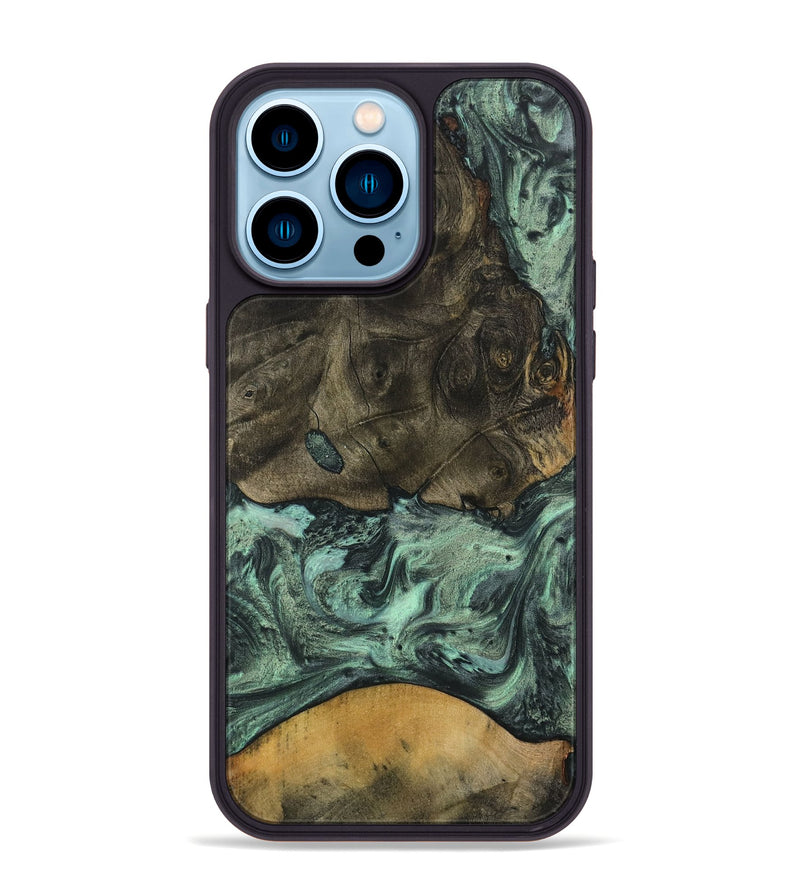 iPhone 14 Pro Max Wood Phone Case - Drona (Green, 732642)