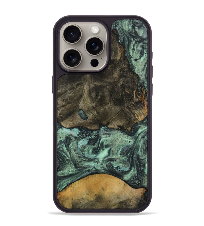 iPhone 15 Pro Max Wood Phone Case - Drona (Green, 732642)