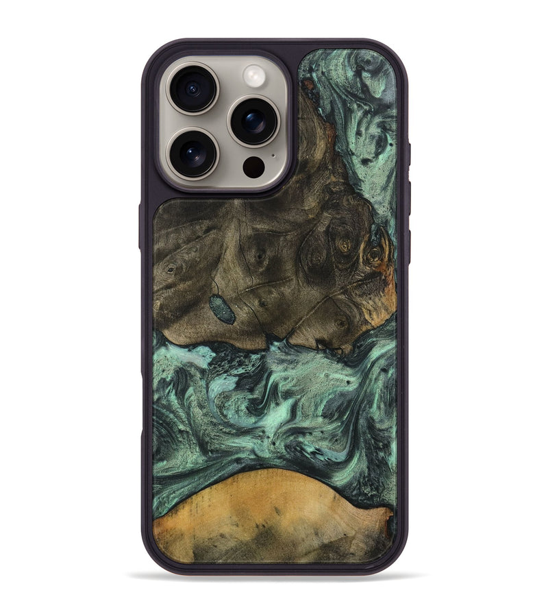 iPhone 16 Pro Max Wood Phone Case - Drona (Green, 732642)