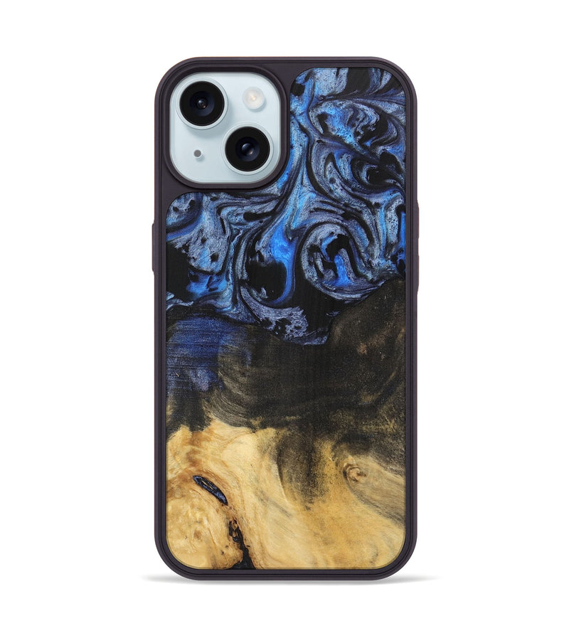 iPhone 15 Wood Phone Case - Orelia (Blue, 732908)