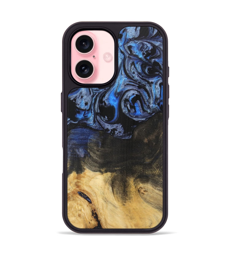 iPhone 16 Wood Phone Case - Orelia (Blue, 732908)