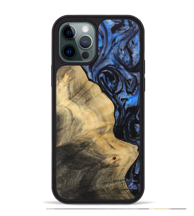 iPhone 12 Pro Max Wood Phone Case - Iteam (Blue, 732909)