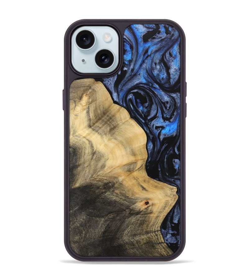 iPhone 15 Plus Wood Phone Case - Iteam (Blue, 732909)