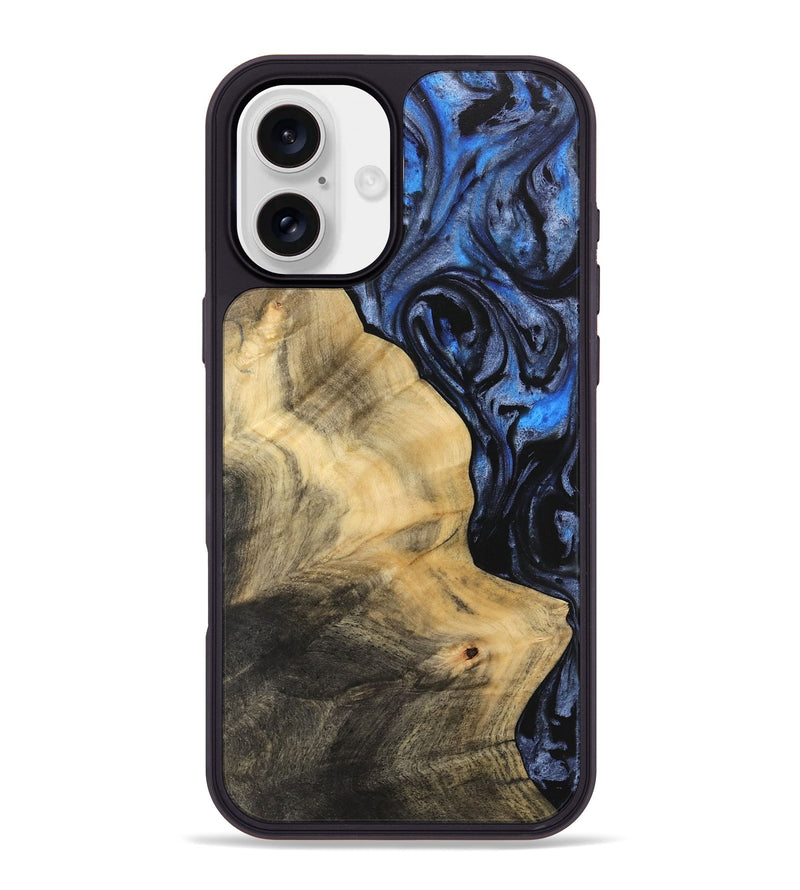 iPhone 16 Plus Wood Phone Case - Iteam (Blue, 732909)