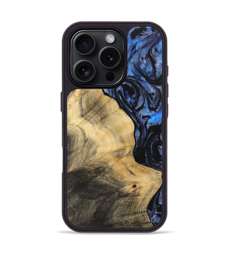 iPhone 16 Pro Wood Phone Case - Iteam (Blue, 732909)