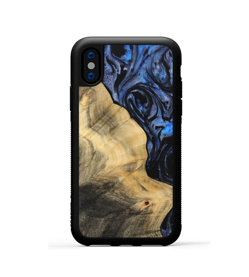 iPhone Xs Wood Phone Case - Iteam (Blue, 732909)