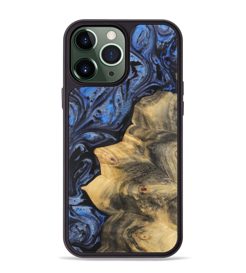 iPhone 13 Pro Max Wood Phone Case - Gusta (Blue, 732917)