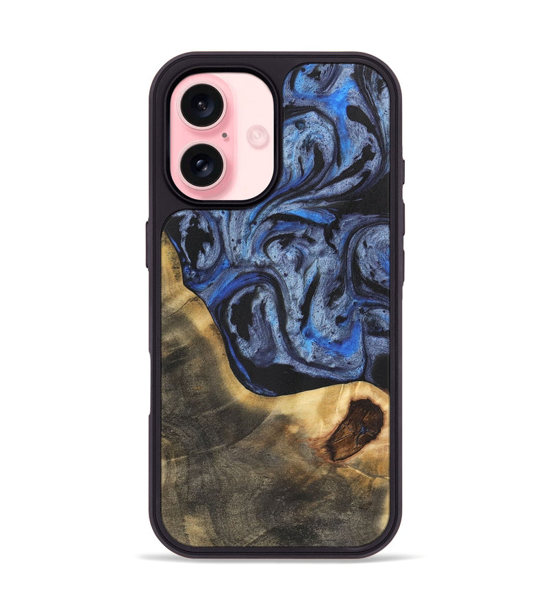 iPhone 16 Wood Phone Case - Graeme (Blue, 732920)