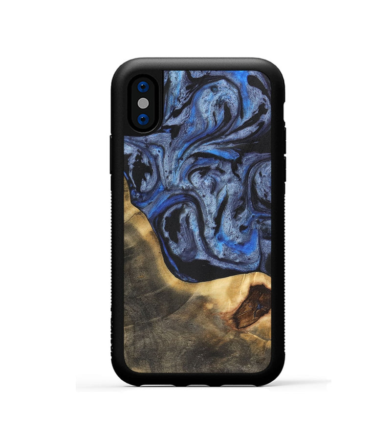 iPhone Xs Wood Phone Case - Graeme (Blue, 732920)