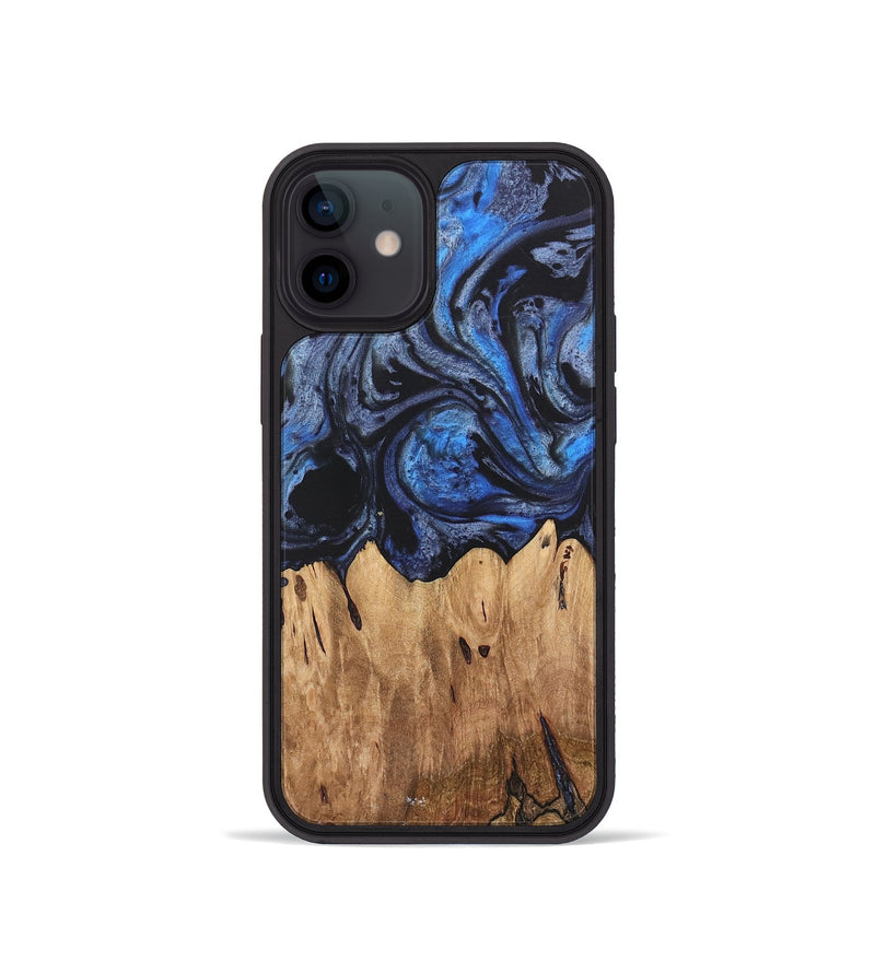 iPhone 12 mini Wood Phone Case - Vessie (Blue, 732936)