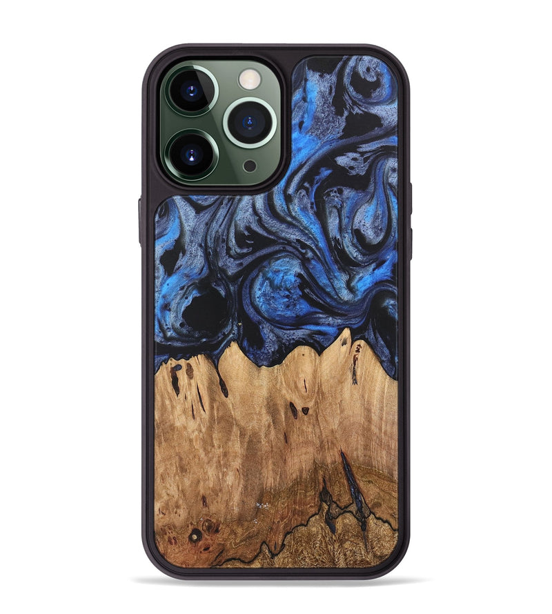 iPhone 13 Pro Max Wood Phone Case - Vessie (Blue, 732936)