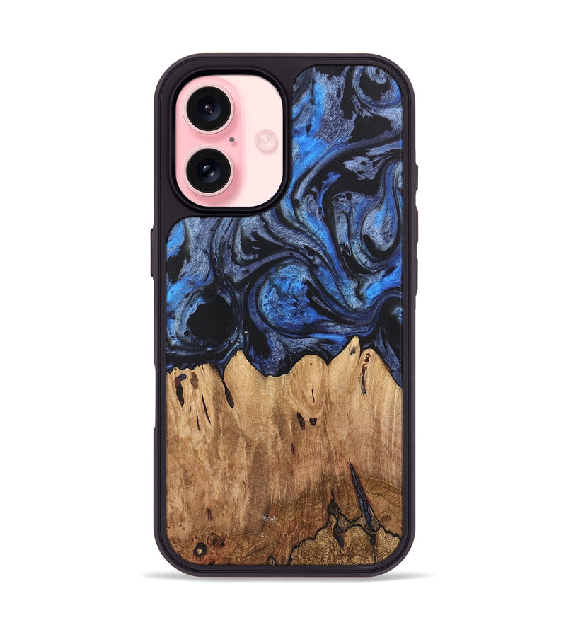 iPhone 16 Wood Phone Case - Vessie (Blue, 732936)