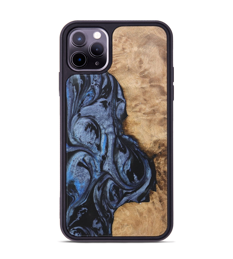 iPhone 11 Pro Max Wood Phone Case - Iris (Blue, 732940)