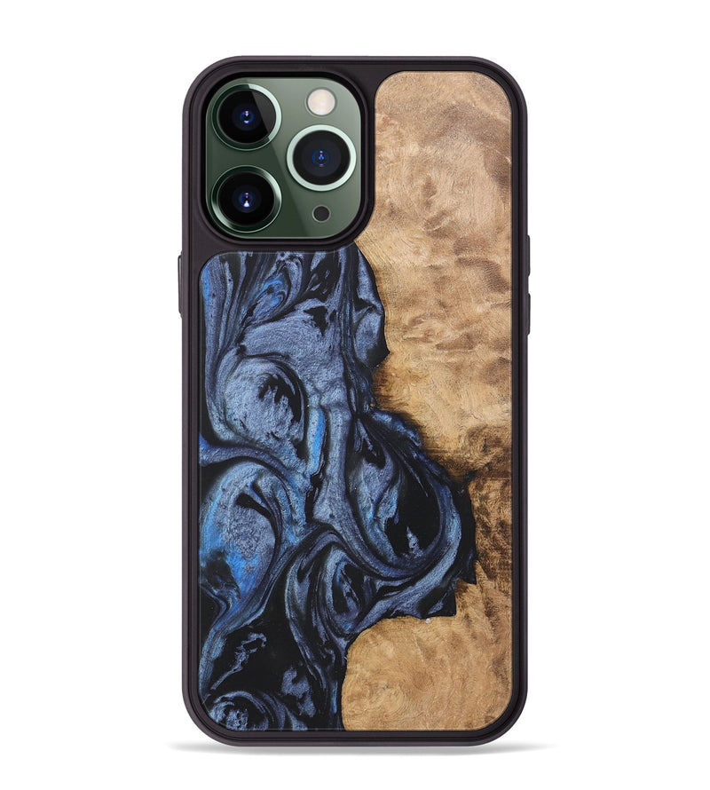 iPhone 13 Pro Max Wood Phone Case - Iris (Blue, 732940)