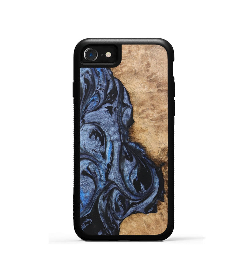 iPhone SE Wood Phone Case - Iris (Blue, 732940)