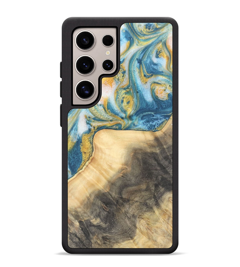 Galaxy S25 Ultra Wood Phone Case - Benni (Teal & Gold, 732941)