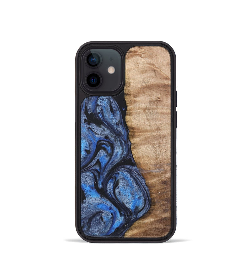 iPhone 12 mini Wood Phone Case - Manda (Blue, 732945)