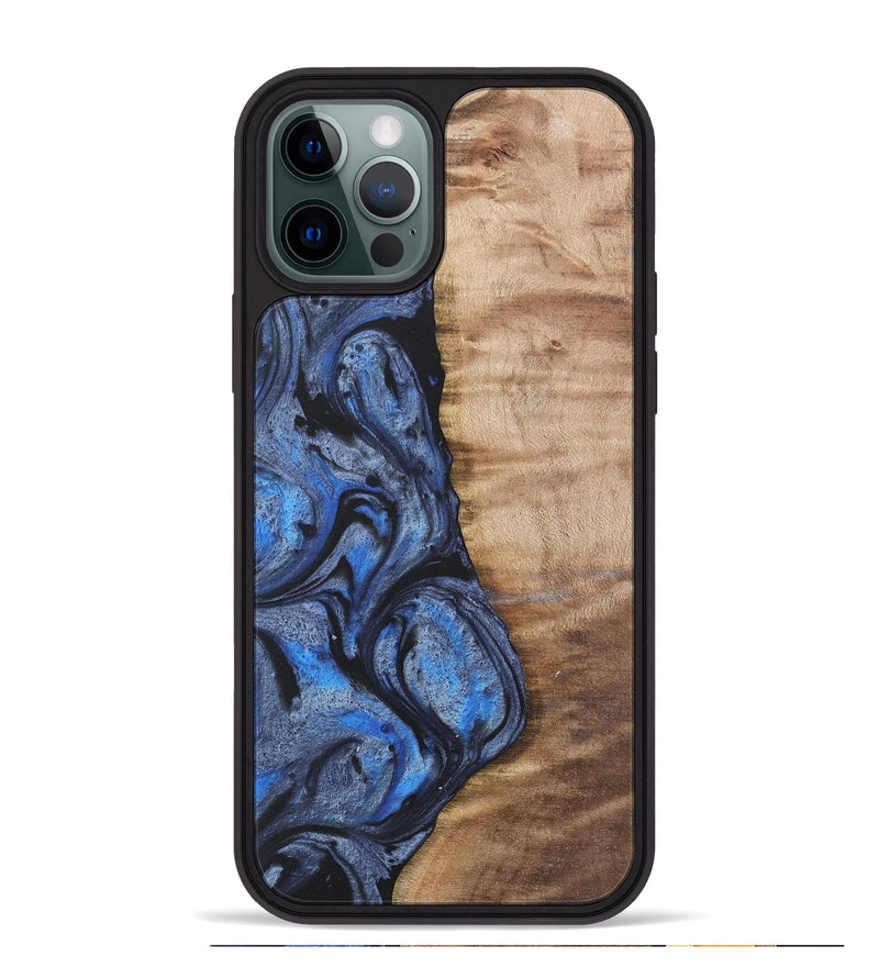 iPhone 12 Pro Max Wood Phone Case - Manda (Blue, 732945)