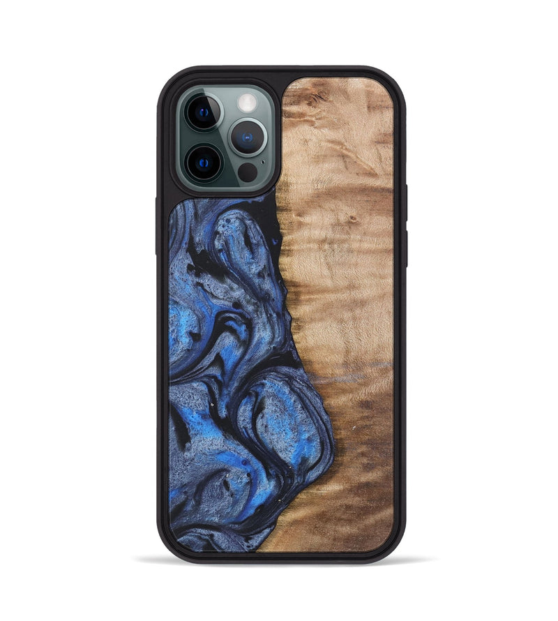 iPhone 12 Pro Wood Phone Case - Manda (Blue, 732945)