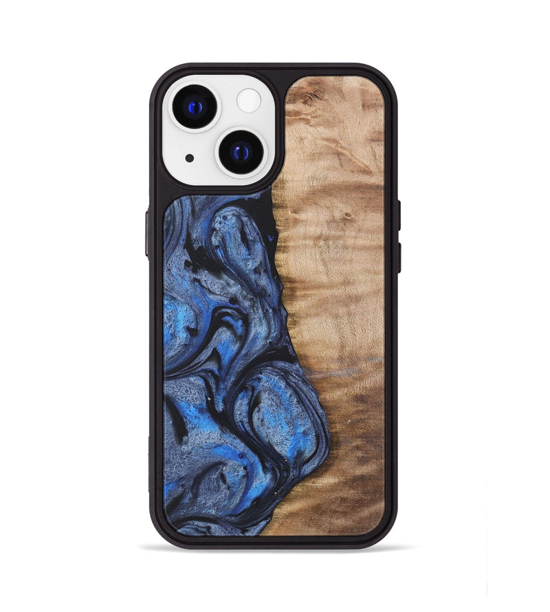 iPhone 13 Wood Phone Case - Manda (Blue, 732945)