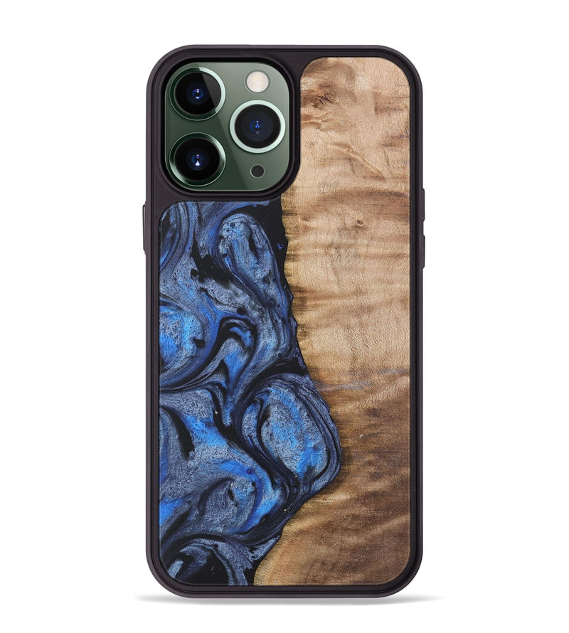 iPhone 13 Pro Max Wood Phone Case - Manda (Blue, 732945)