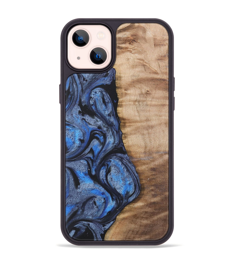 iPhone 14 Plus Wood Phone Case - Manda (Blue, 732945)