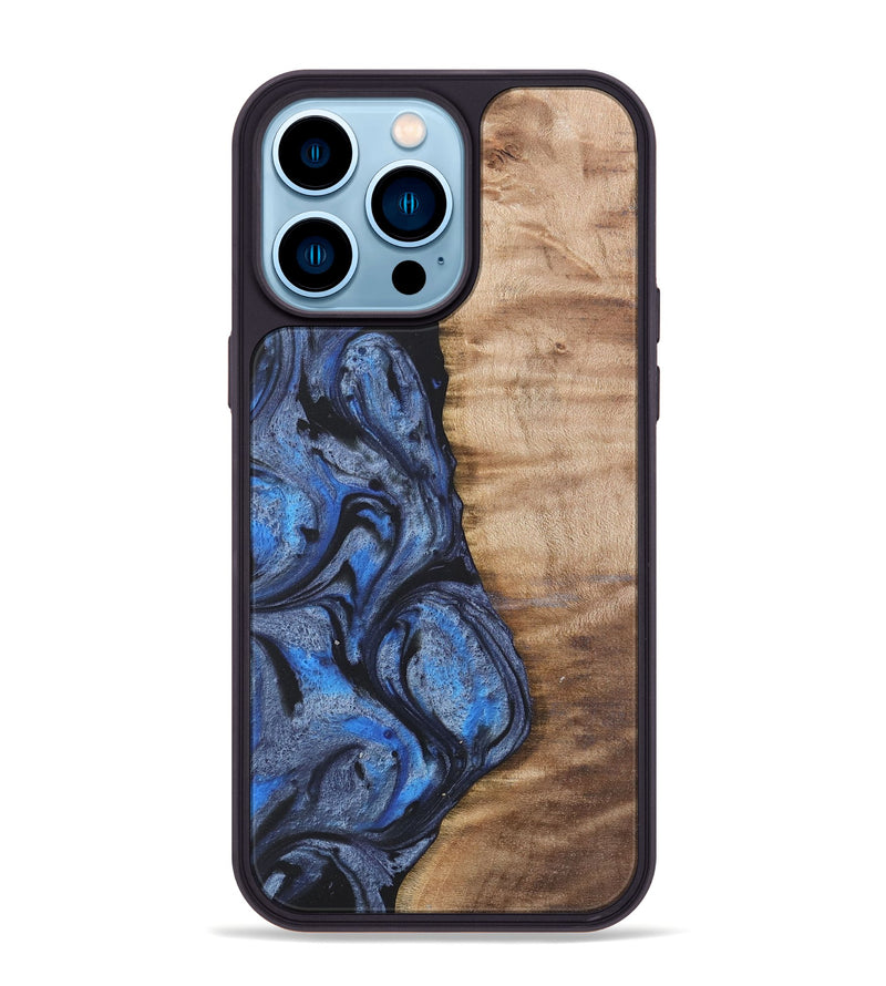 iPhone 14 Pro Max Wood Phone Case - Manda (Blue, 732945)