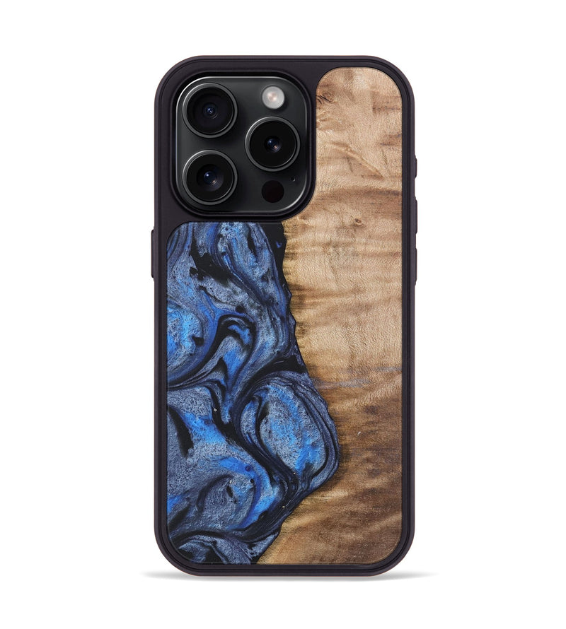 iPhone 15 Pro Wood Phone Case - Manda (Blue, 732945)