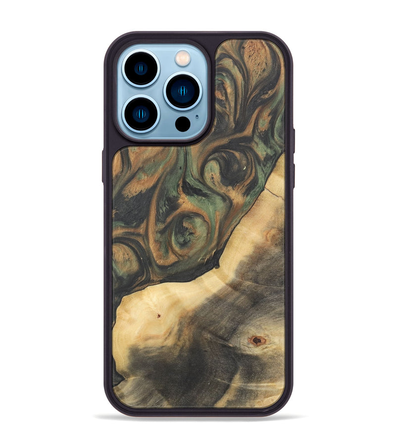 iPhone 14 Pro Max Wood Phone Case - Terry (Green, 732949)