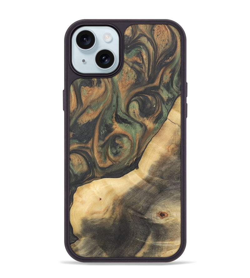 iPhone 15 Plus Wood Phone Case - Terry (Green, 732949)