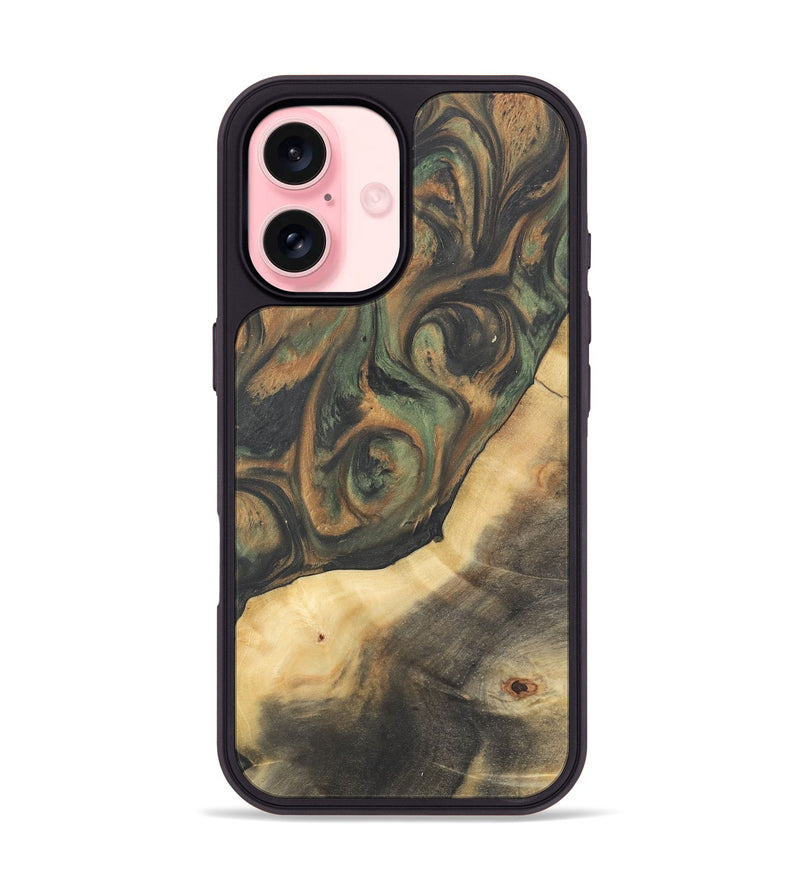 iPhone 16 Wood Phone Case - Terry (Green, 732949)