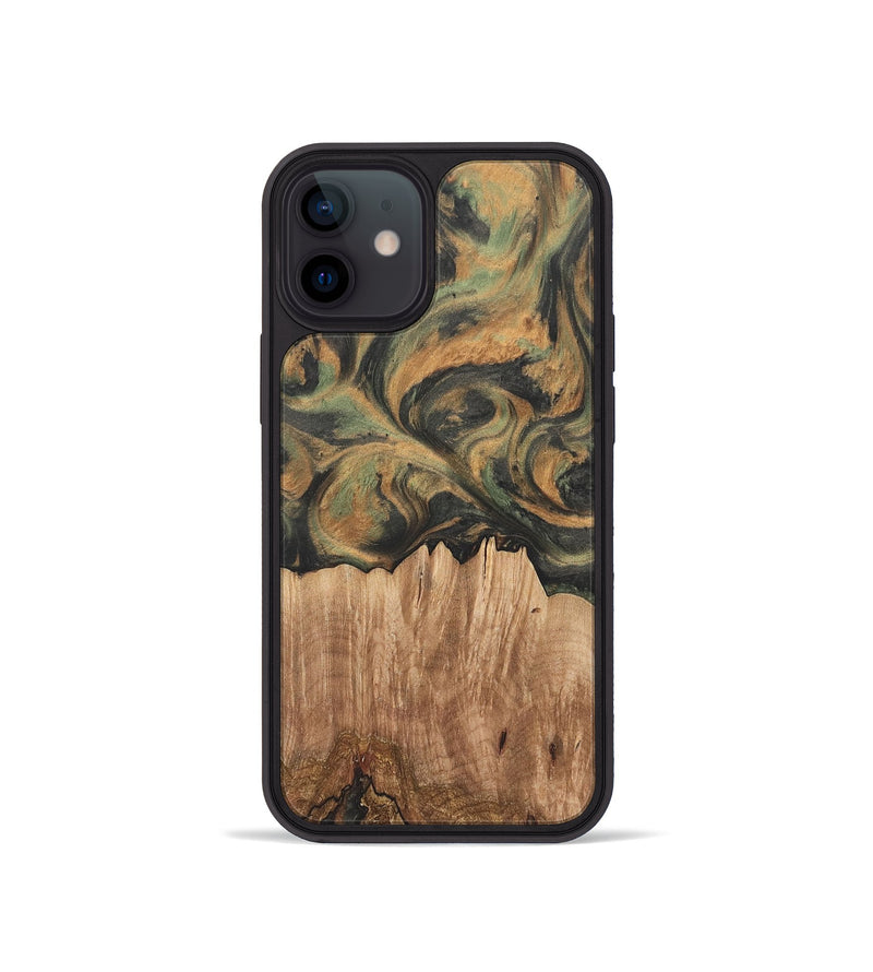 iPhone 12 mini Wood Phone Case - Betti (Green, 732950)