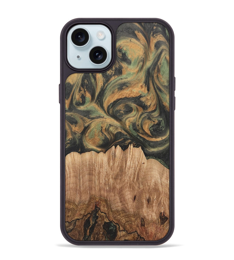 iPhone 15 Plus Wood Phone Case - Betti (Green, 732950)