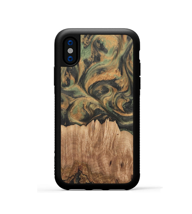 iPhone Xs Wood Phone Case - Betti (Green, 732950)