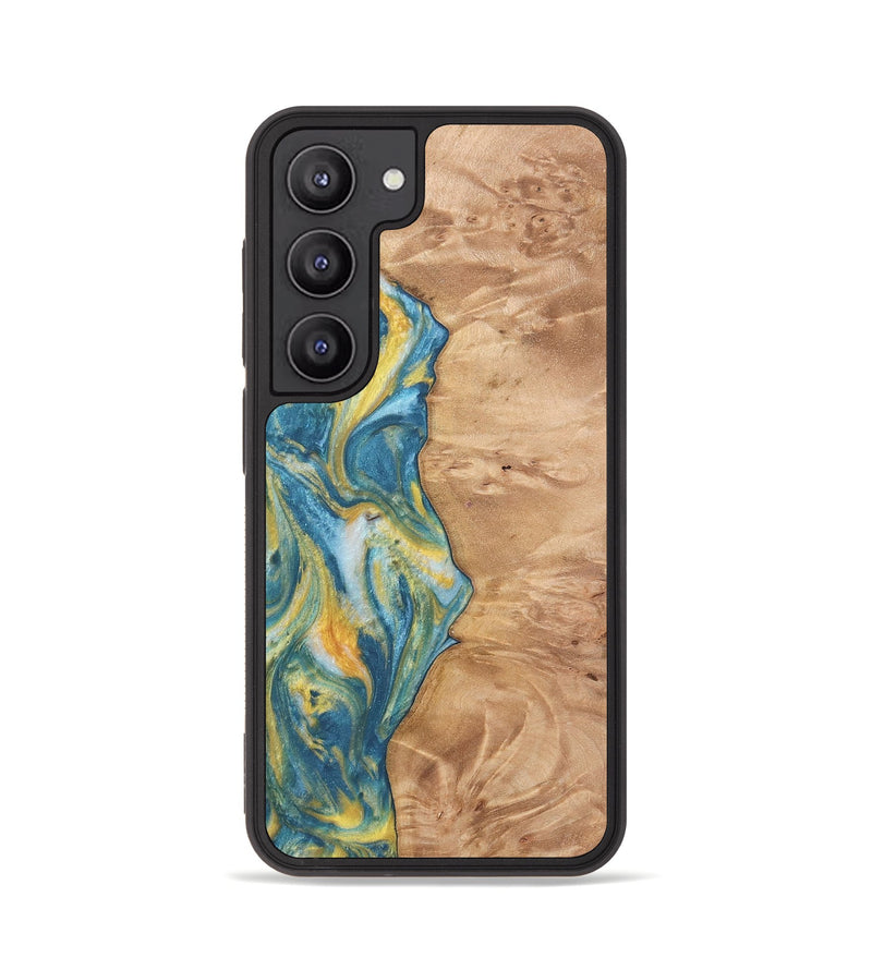 Galaxy S23 Wood Phone Case - Partha (Teal & Gold, 732957)