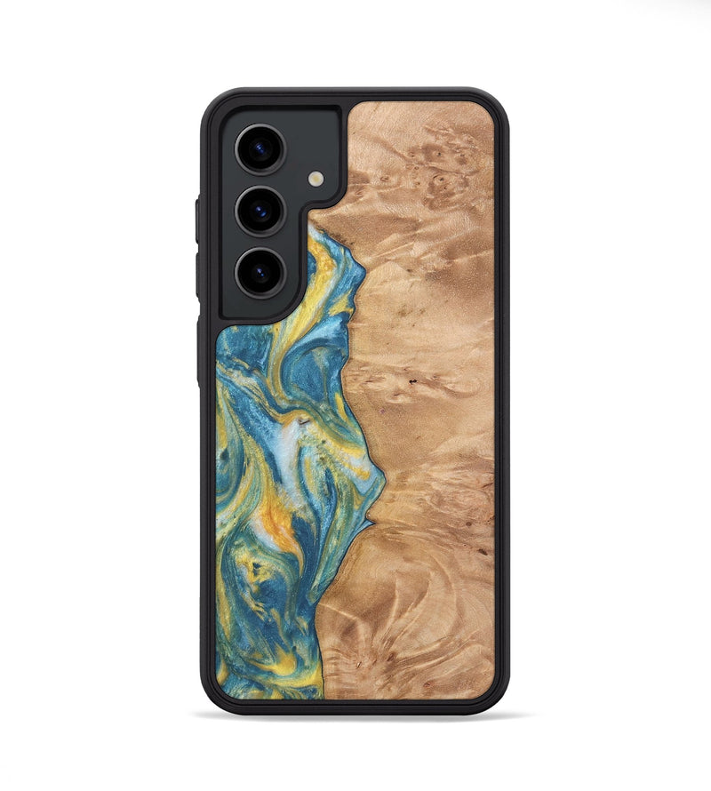 Galaxy S24 Wood Phone Case - Partha (Teal & Gold, 732957)