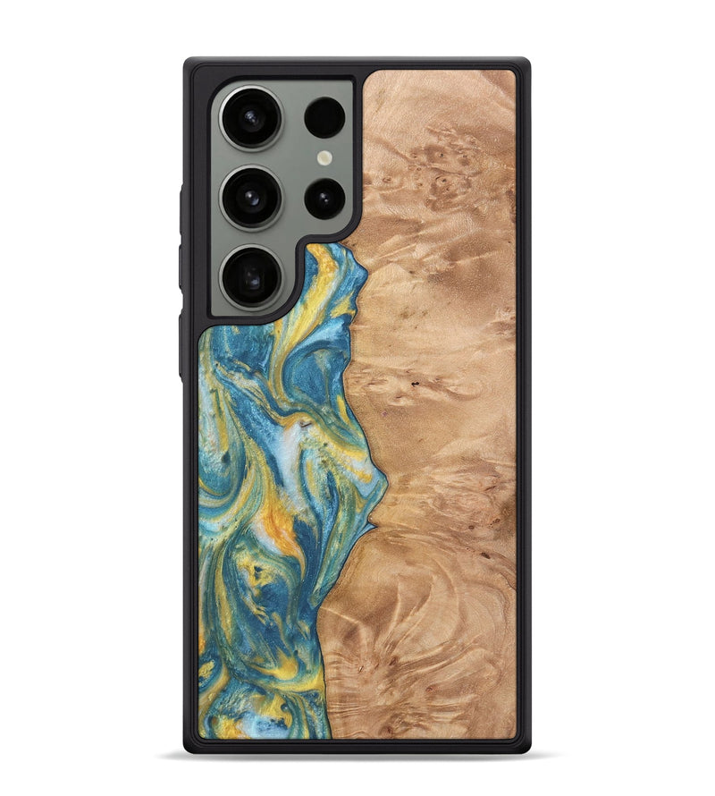 Galaxy S24 Ultra Wood Phone Case - Partha (Teal & Gold, 732957)