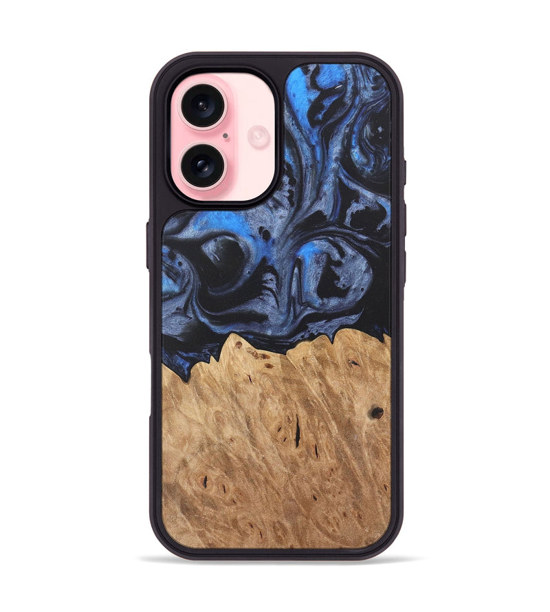 iPhone 16 Wood Phone Case - Mylee (Blue, 732960)