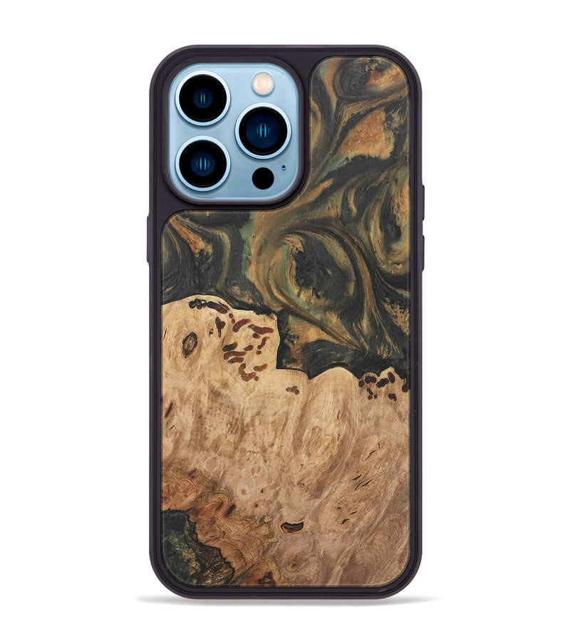 iPhone 14 Pro Max Wood Phone Case - Dyann (Green, 732965)